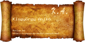 Kisgyörgy Anikó névjegykártya