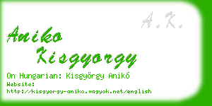 aniko kisgyorgy business card