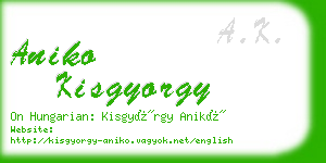 aniko kisgyorgy business card